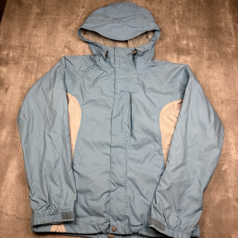 Burton Jacket Womens Small Navy Floral Insulated Hooded Snowboard Thermolite